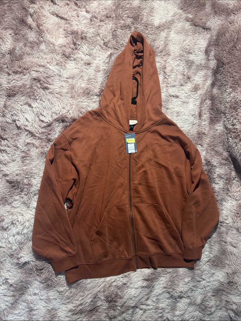 Universal Thread Men's Zip-Up Hoodie in Rust Brown
